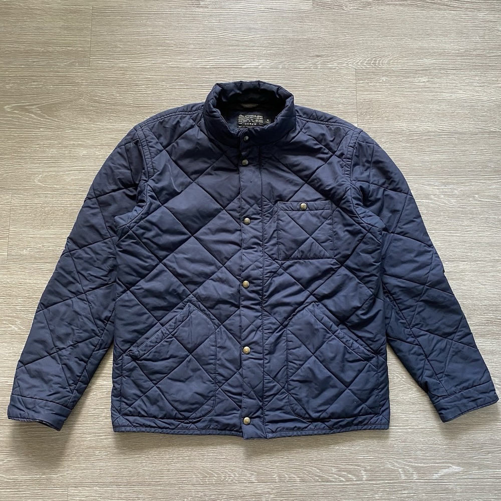 J.Crew Sussex Quilted Jacket Men's XL Blue Primaloft Insulated Preppy Equestrian